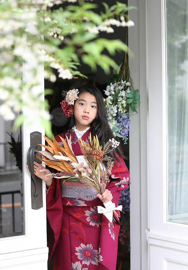 豊中市フォトスタジオピエノ:レトロ着物姿の女の子